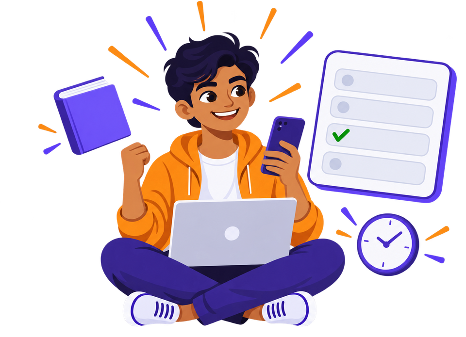 Student practising government exam mock tests on ExamWise